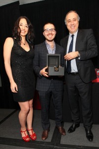Kara Scott, Dan Smith, recipient of the Global Poker Index Player of the Year Award, and Jorge Puentes, Brand President of Roger Dubuis North America