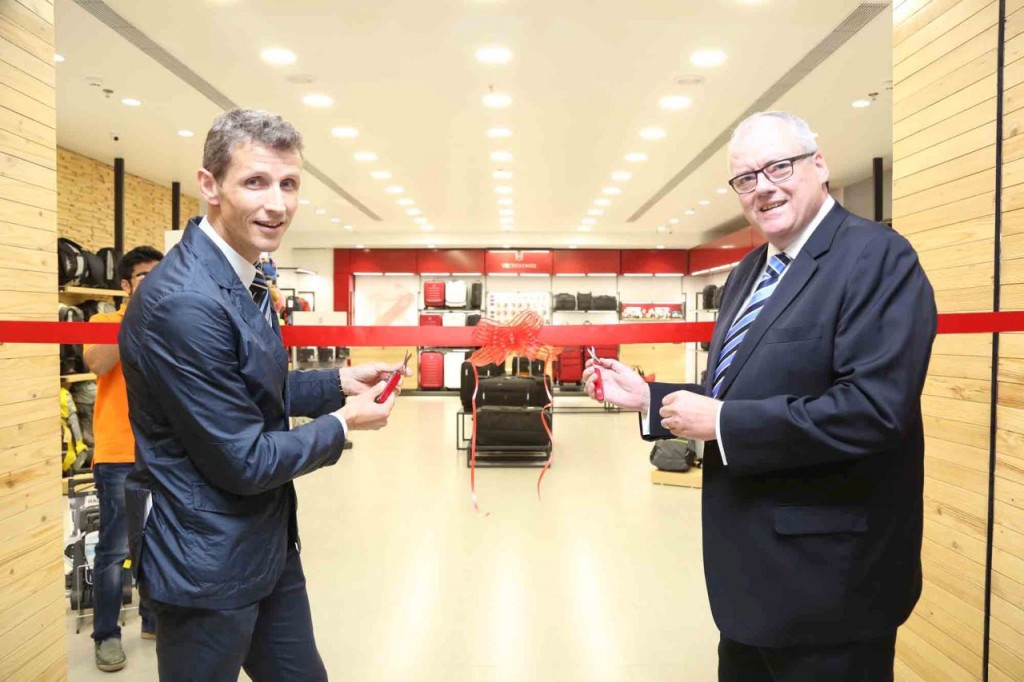 Mr. Toni Haberthuer global head knife division victorinox and Mr Martin Bienz consul general of switzerland